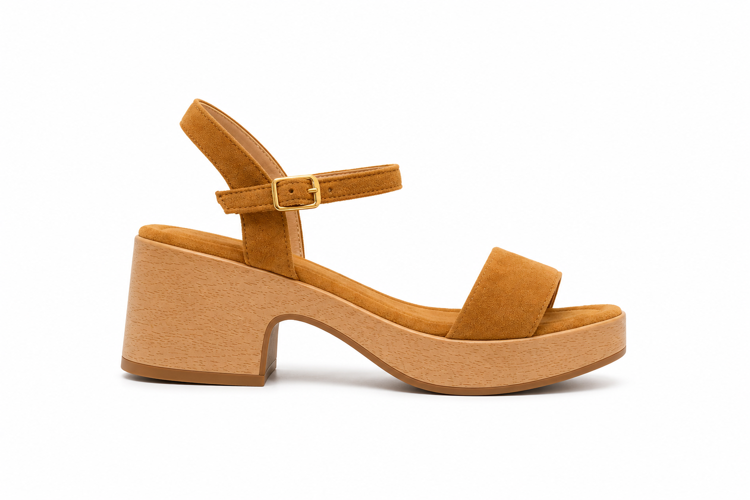 Sandale Compensée Élégance Camel – Talon Confort & Style Été 2026