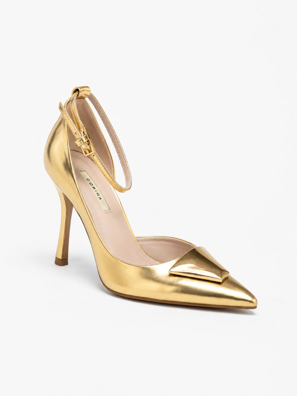 Escarpins Dorés Luxe Glamour – Talon Haut & Bride Cheville Élégante